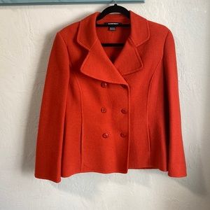 ELLEN TRACY BURNT ORANGE VINTAGE PEACOAT STYLE JACKET | SIZE WOMENS 12 PETITE